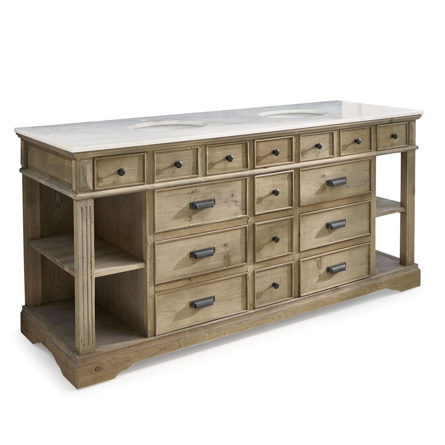 Mirabeau Waschtisch Doppelwaschtisch Covingale braun/weiß