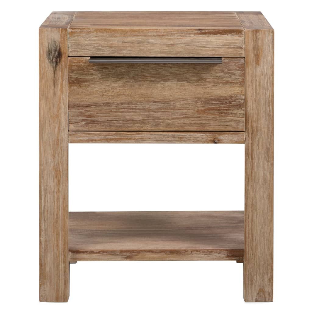 vidaXL Nachttisch NA Nachttische mit Schubladen2er Set 40x30x48 cm Akazie Massivholz