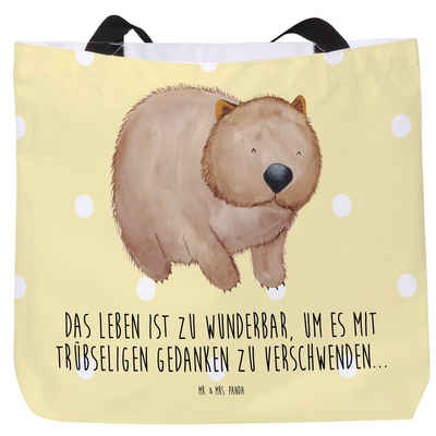 Mr. & Mrs. Panda Shopper Wombat - Gelb Pastell - Geschenk, Das Leben ist schön, Tiermotive, Sh (1-tlg)