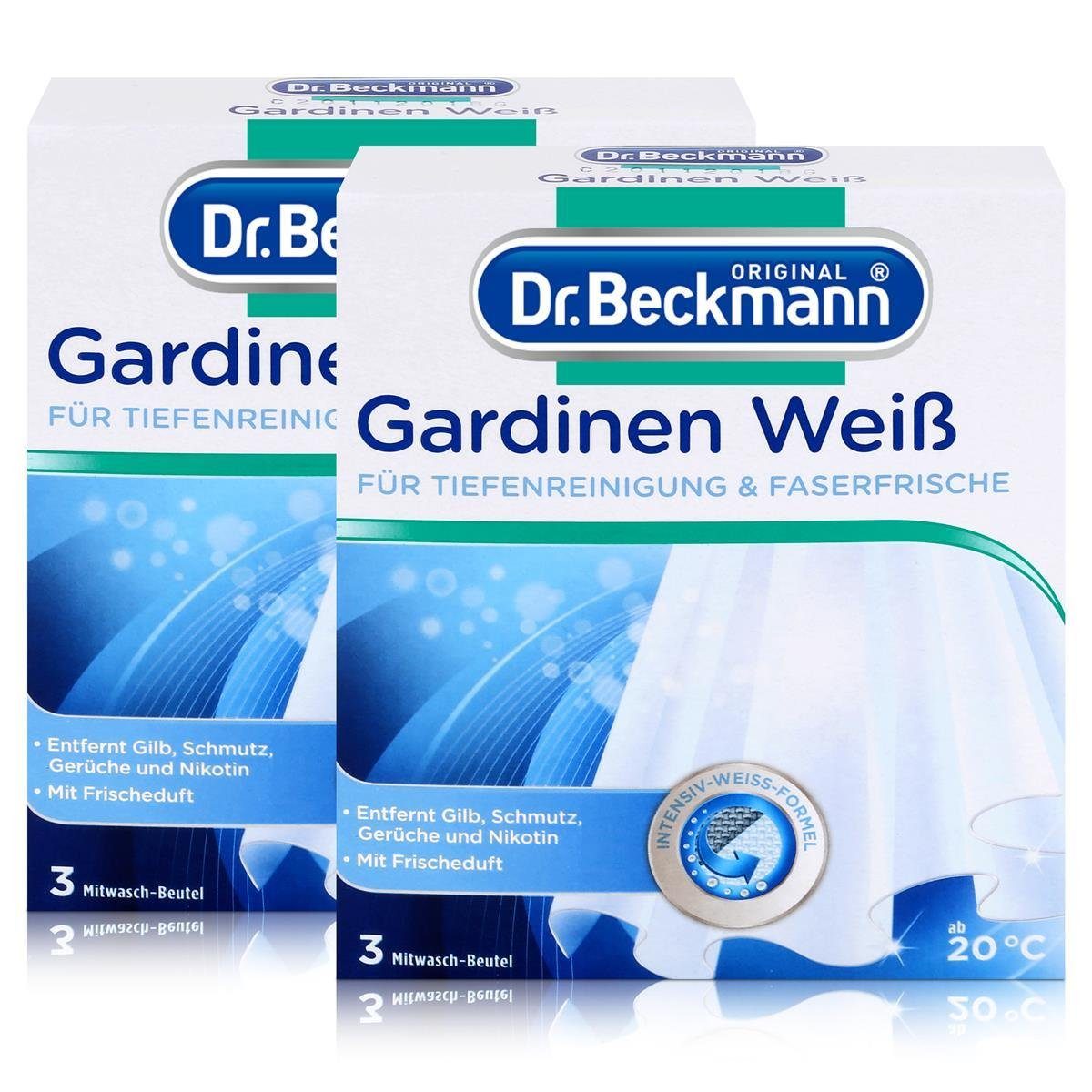 2x Dr. Beckmann Gardinen Weiß 120g - Intensives Weiß & Faserfrische Spezialwaschmittel