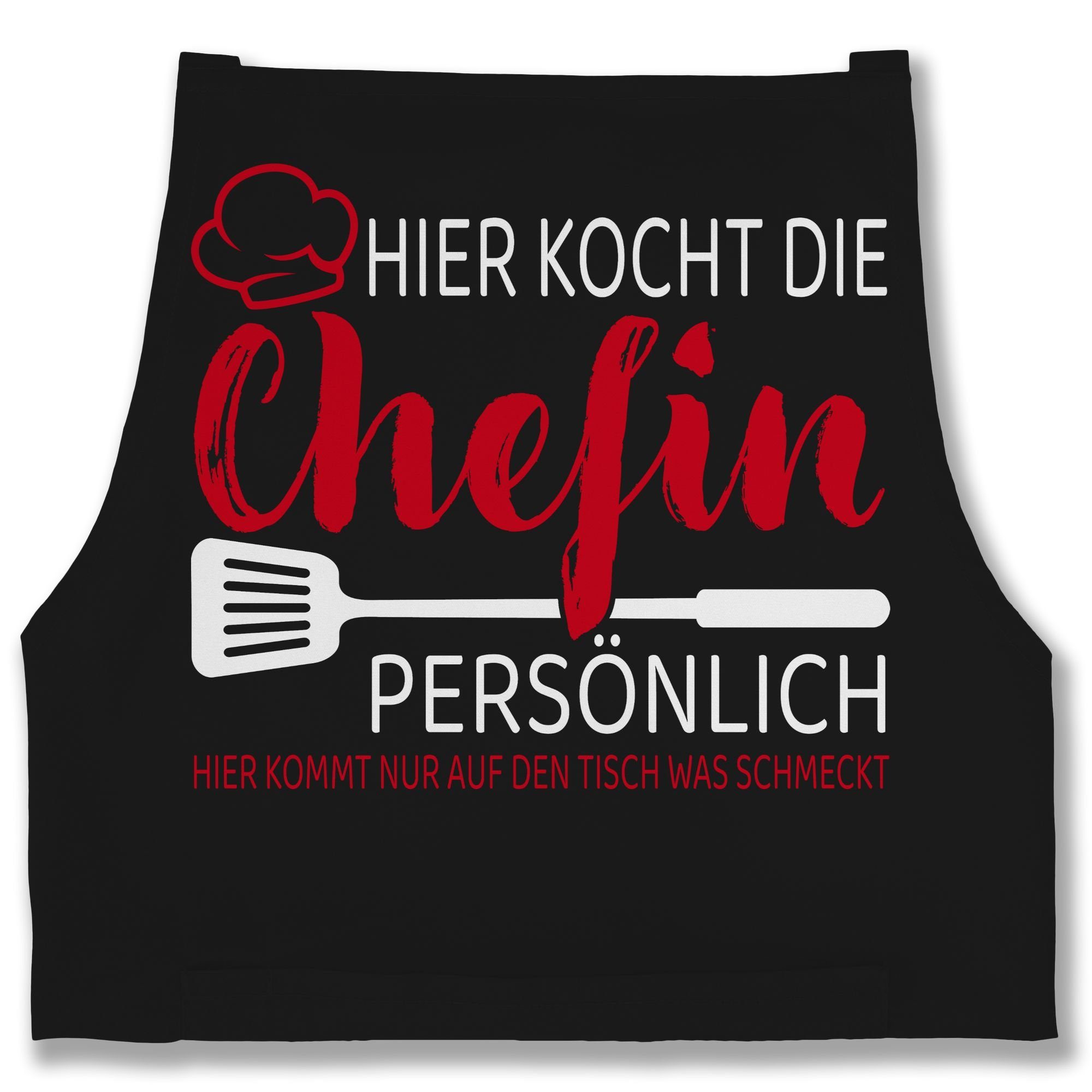 Shirtracer Kochschürze Hier kocht die Chefin persönlich - Geschenk Frauen Lustig Köchin Hobby, (1-tlg), Kochschürze Damen Frauen