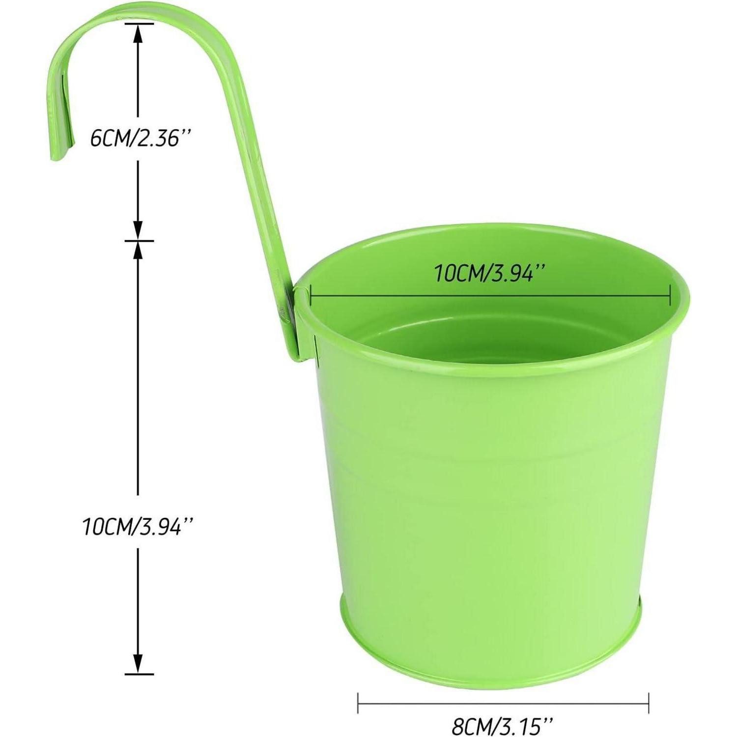 LuxusKollektion Blumentopf Blumentöpfe zum Aufhängen Metall Bunt 10Stück Garten Töpfe Balkon Zaun
