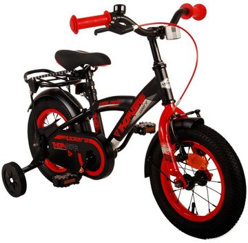 TPFSports Kinderfahrrad Volare Thombike 12 Zoll mit Rücktritt und Handbremse, 1 Gang, (Jungs Fahrrad - Rutschfeste Sicherheitsgriffe), Kinder Fahrrad 12 Zoll mit Stützrädern und Klingeln - Schwarz