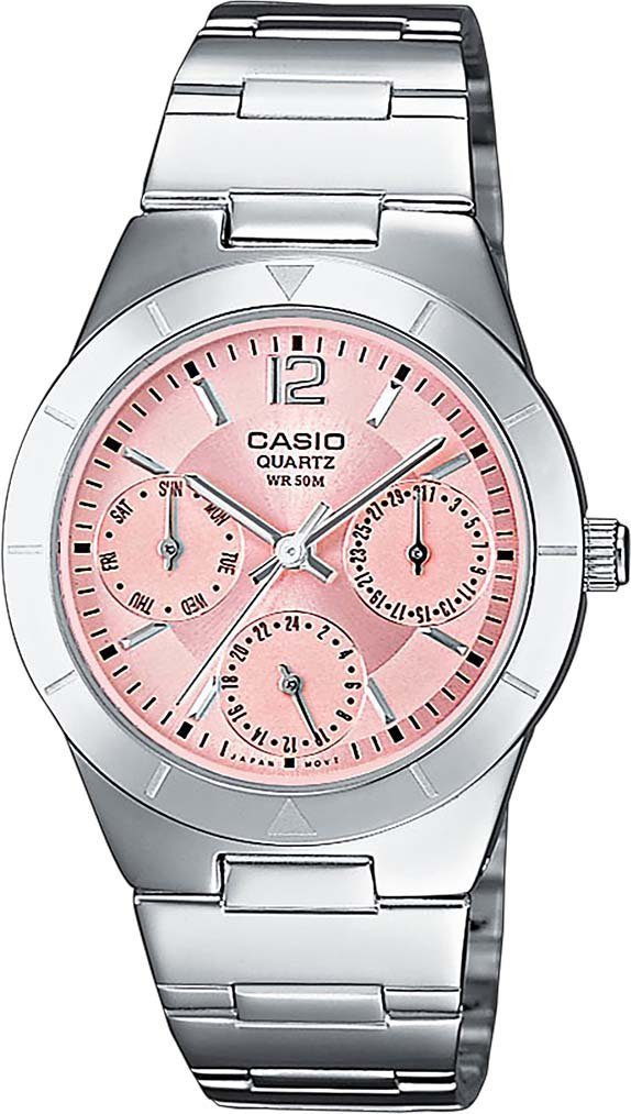 Casio Collection Multifunktionsuhr LTP-2069D-4AVEG, Quarzuhr, Armbanduhr, Damenuhr, Datum, Wochentag