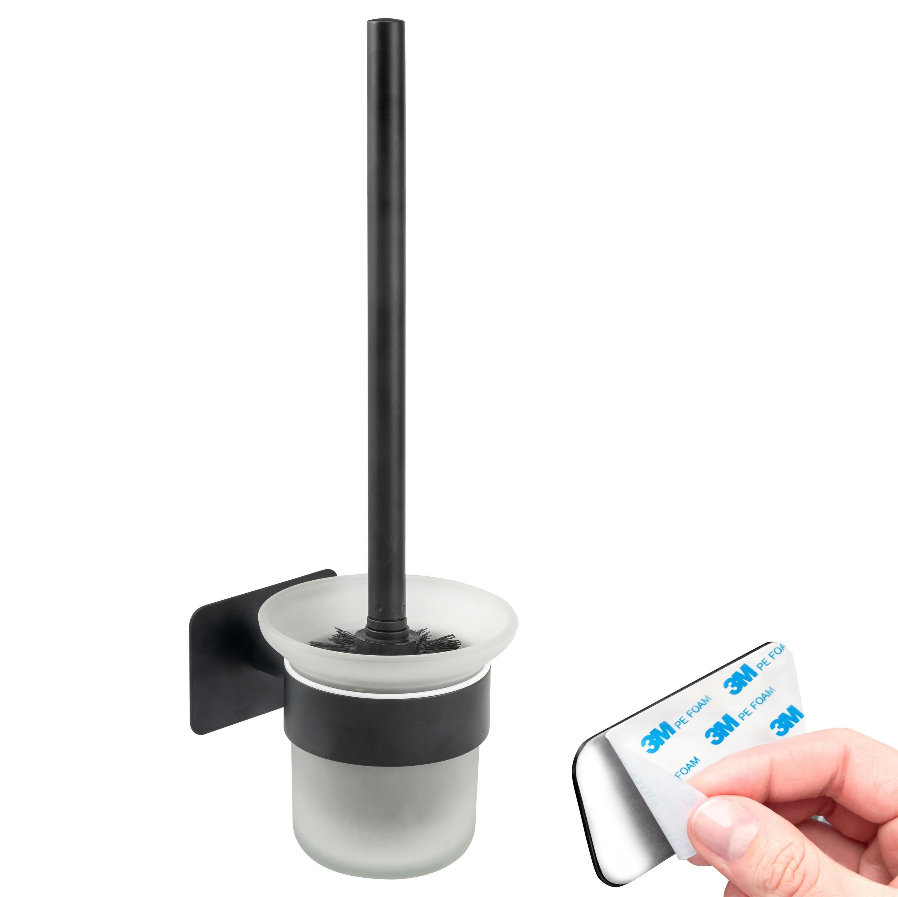 bremermann WC-Reinigungsbürste Bad-Serie PIAZZA BLACK TAPE - mit Klebepad, schwarz, (1-tlg)