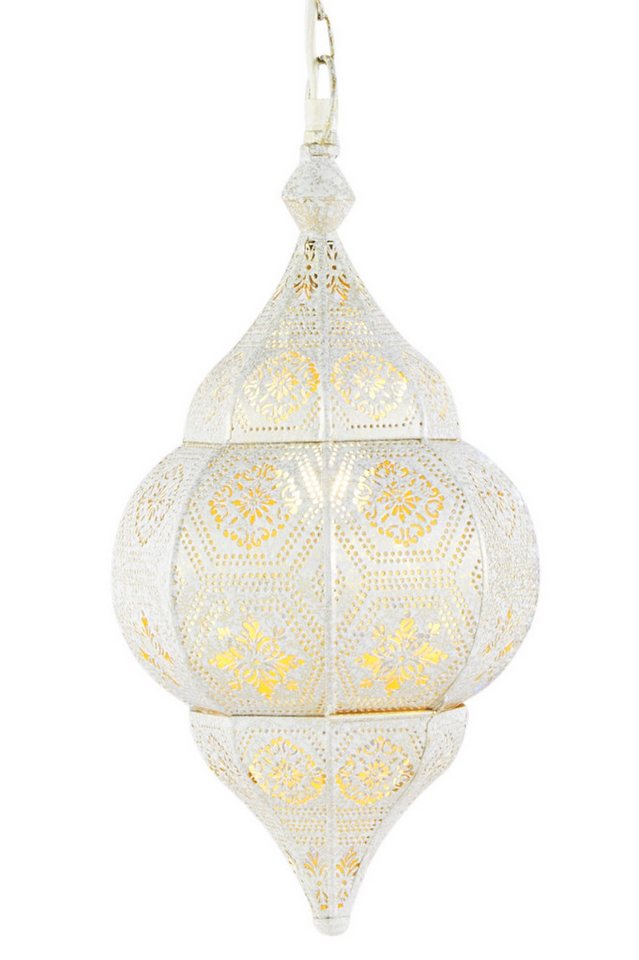Marrakesch Oriental Hanging Lamp Layan White & Gold