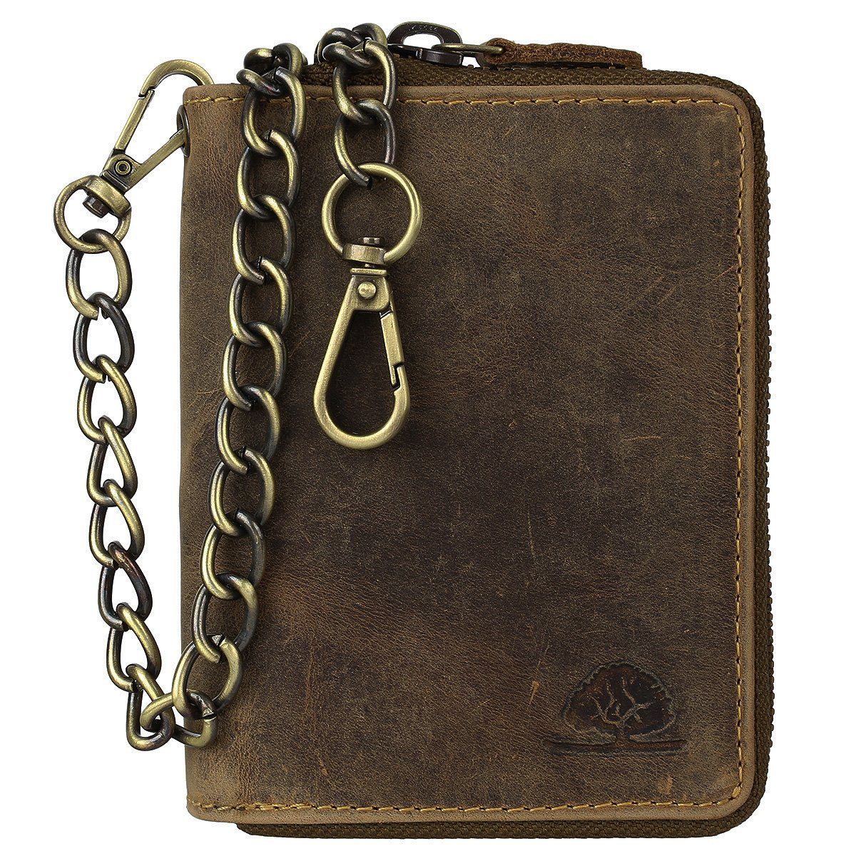 Greenburry Geldbörse Vintage RFID Leder Reißverschluss günstig online kaufen