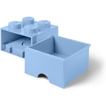 Room Copenhagen Aufbewahrungsdose LEGO® Storage Brick 4 Hellblau, mit Schublade, Baustein-Form, stapelbar