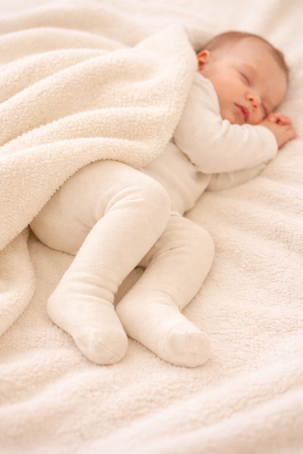 La Bortini Thermostrumpfhose Warme Baby Strumpfhose in Weiß oder Creme aus Frottee-Material aus Frottee-Material, 44 50 56 62 68 74 80 86 92 98
