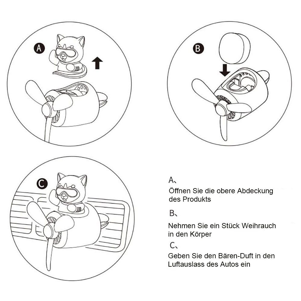 TUABUR Dekorationsfolie Wudaizhi Pilot Auto Lufterfrischer, Aroma Diffusor.,  (1St)