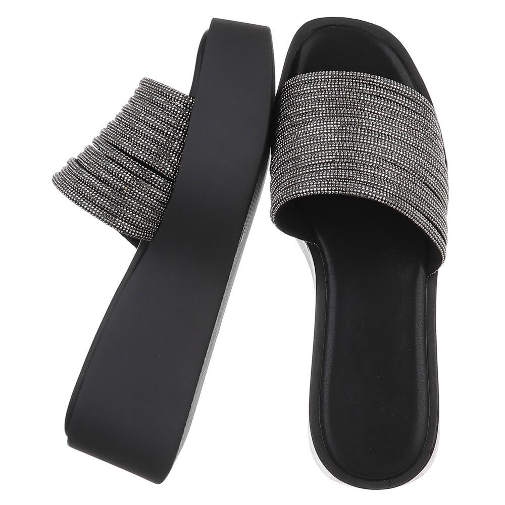 Ital-Design Moderne Plateausandalen mit stilvollem Design für Damen Plateausandaletten (91512104) Keilabsatz/Wedge Keilsandaletten in Schwarz – Bild 2 von 5