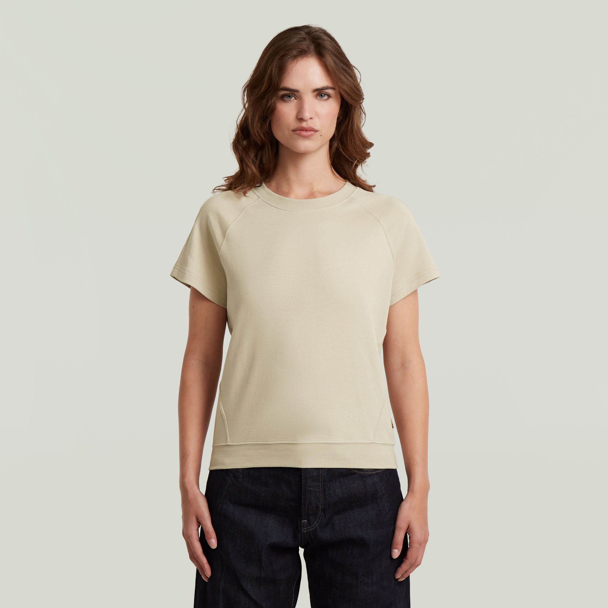 G-STAR T-Shirt Raglan Rundhalsform, mit angesetztem Bündchen