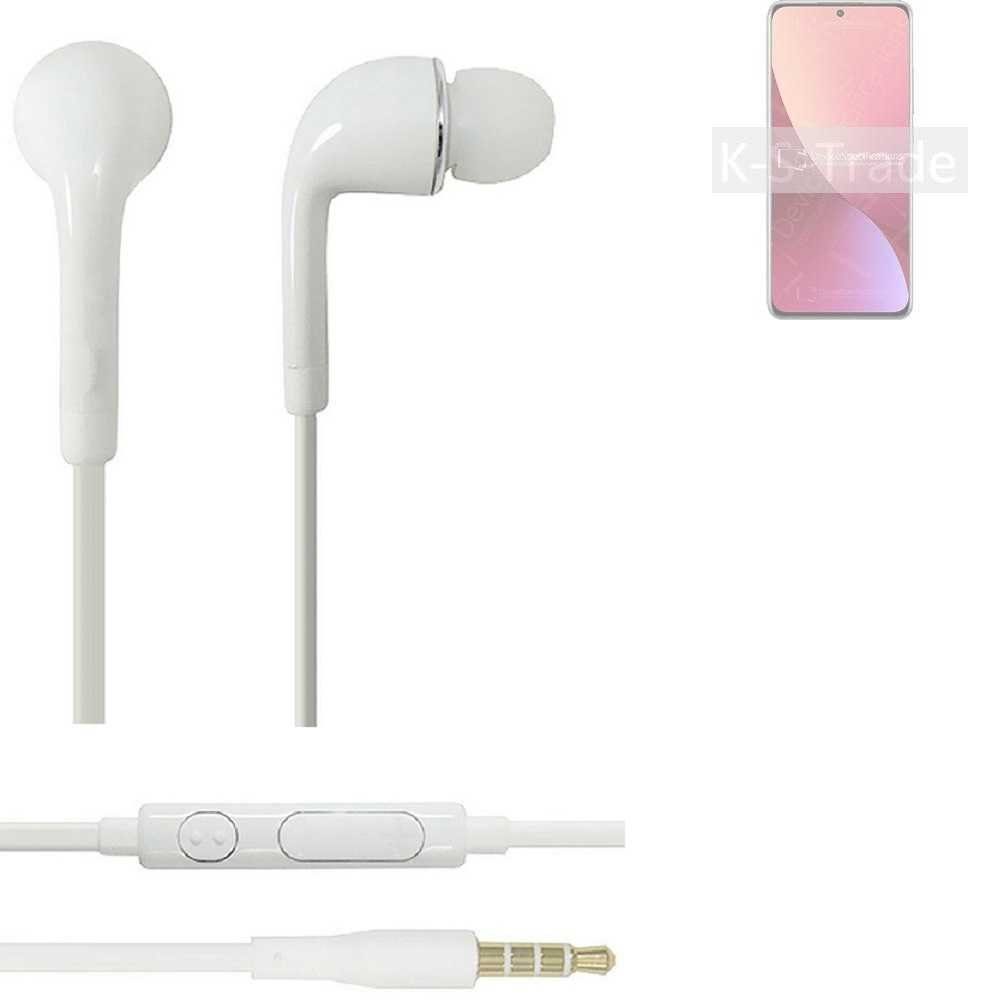 K-S-Trade für Xiaomi 12S In-Ear-Kopfhörer Lautstärkeregler mit Mikrofon 3,5mm) Headset weiß u (Kopfhörer