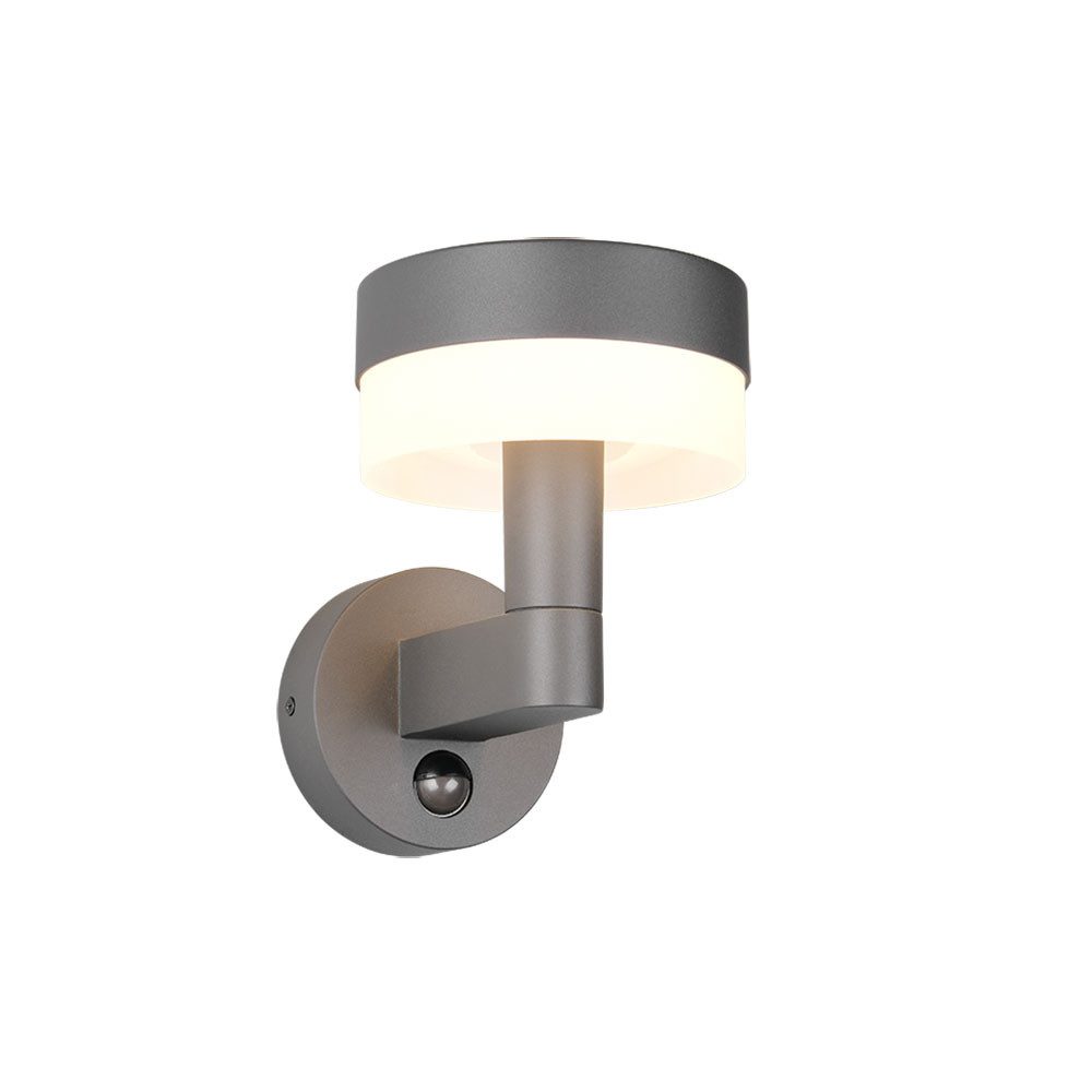 TRIO Leuchten LED Außen-Wandleuchte, LED-Leuchtmittel fest verbaut, Warmweiß, Außenleuchte Fassadenlampe Gartenlampe Bewegungsmelder anthrazit LED H