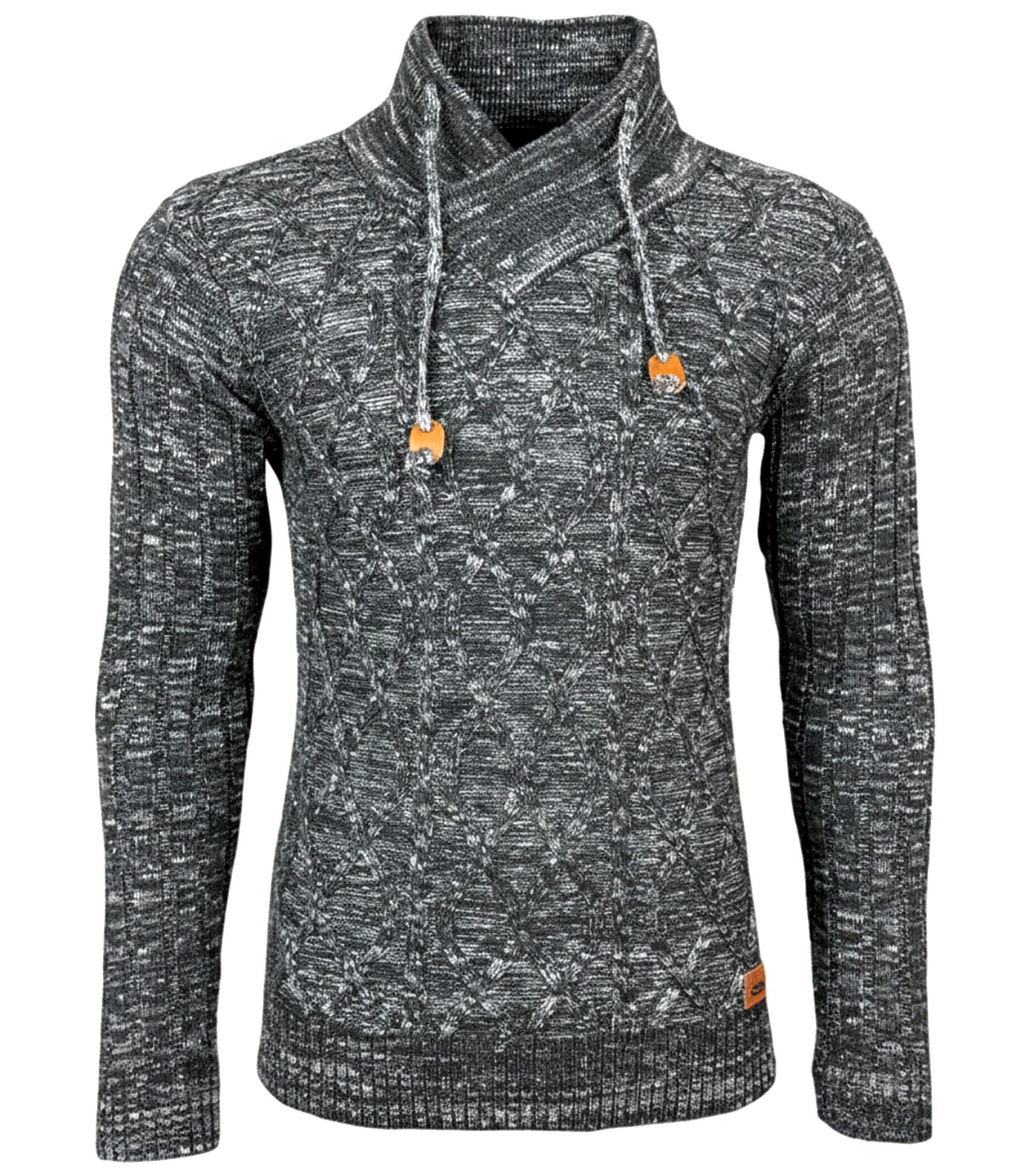 Baxboy Strickpullover Baxboy Herren Meliert Pullover Stehkragen Winter-Frei günstig online kaufen