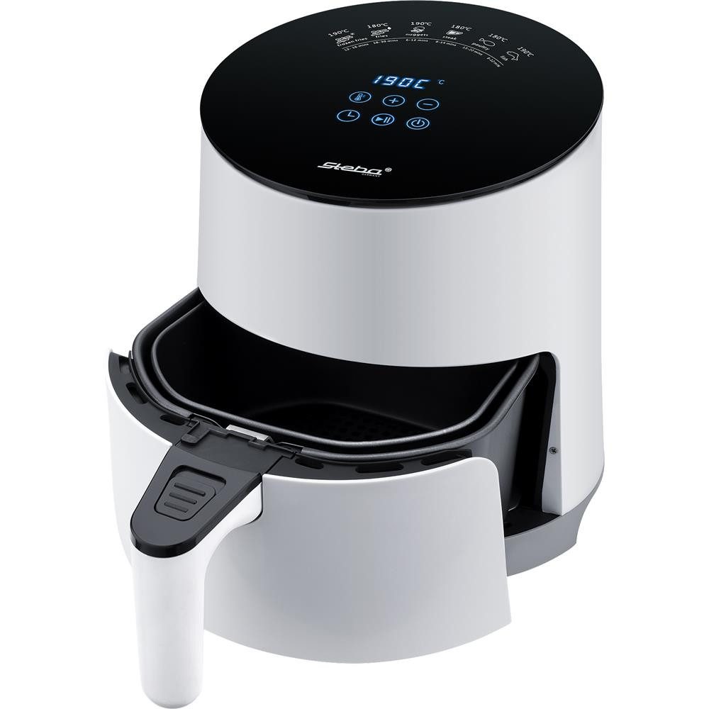 Steba Heißluftfritteuse, 1500 W, Touch Display, Reisefritteuse, Heißluft, weiß, schwarz