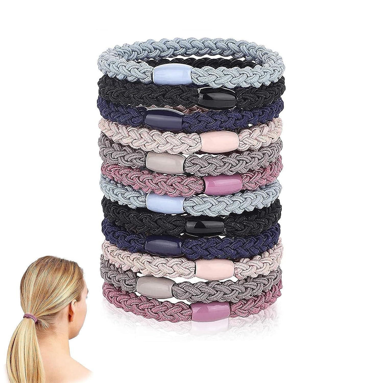 Haargummi 12 Stück Geflochtene Haargummis Damen Zopfhalter Elastisch