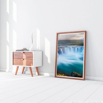 Sinus Art Poster 90x60cm Poster Wunderschöner Godafoss Wasserfall Island