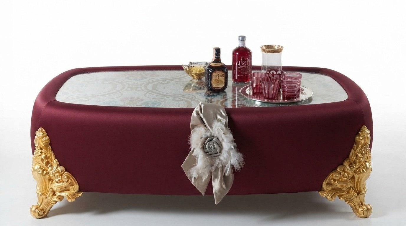 Xlmoebel Couchtisch Holztisch im Barockstil mit Beistellfunktion für elegantes Wohnen (Packung, 1-St., Couchtisch), Hergestellt in Europa