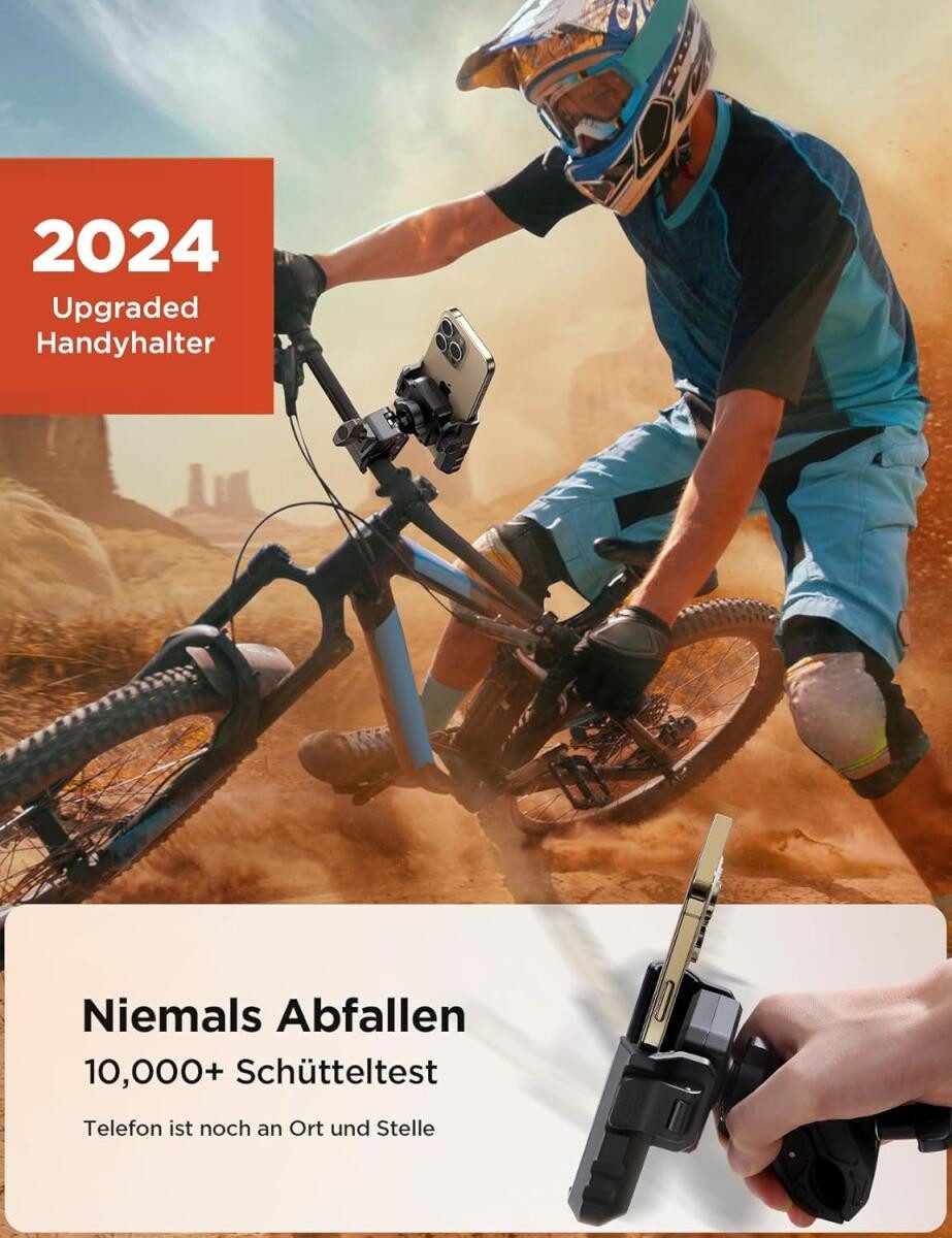 FELIXLEO Halterung Handyhalterung Fahrrad Motorrad Vibration Gedämpft für 47 bis 7 Zoll, (3-tlg)