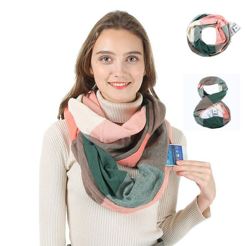 XDeer Schal Damen Schal,kuschelweich Karo,Winter Schal Loop, Damen Halstuch Geschenk für Frauen in verschiedenen Farben pink