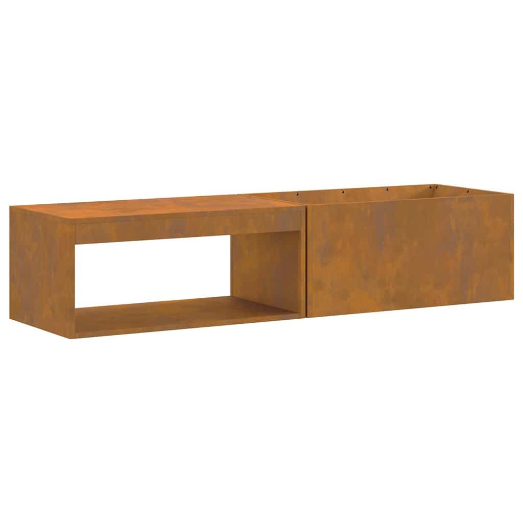 Feuerstelle Feuerplatz Braun 160 x 45 x 35 cm Witterungsbeständiger Stahl