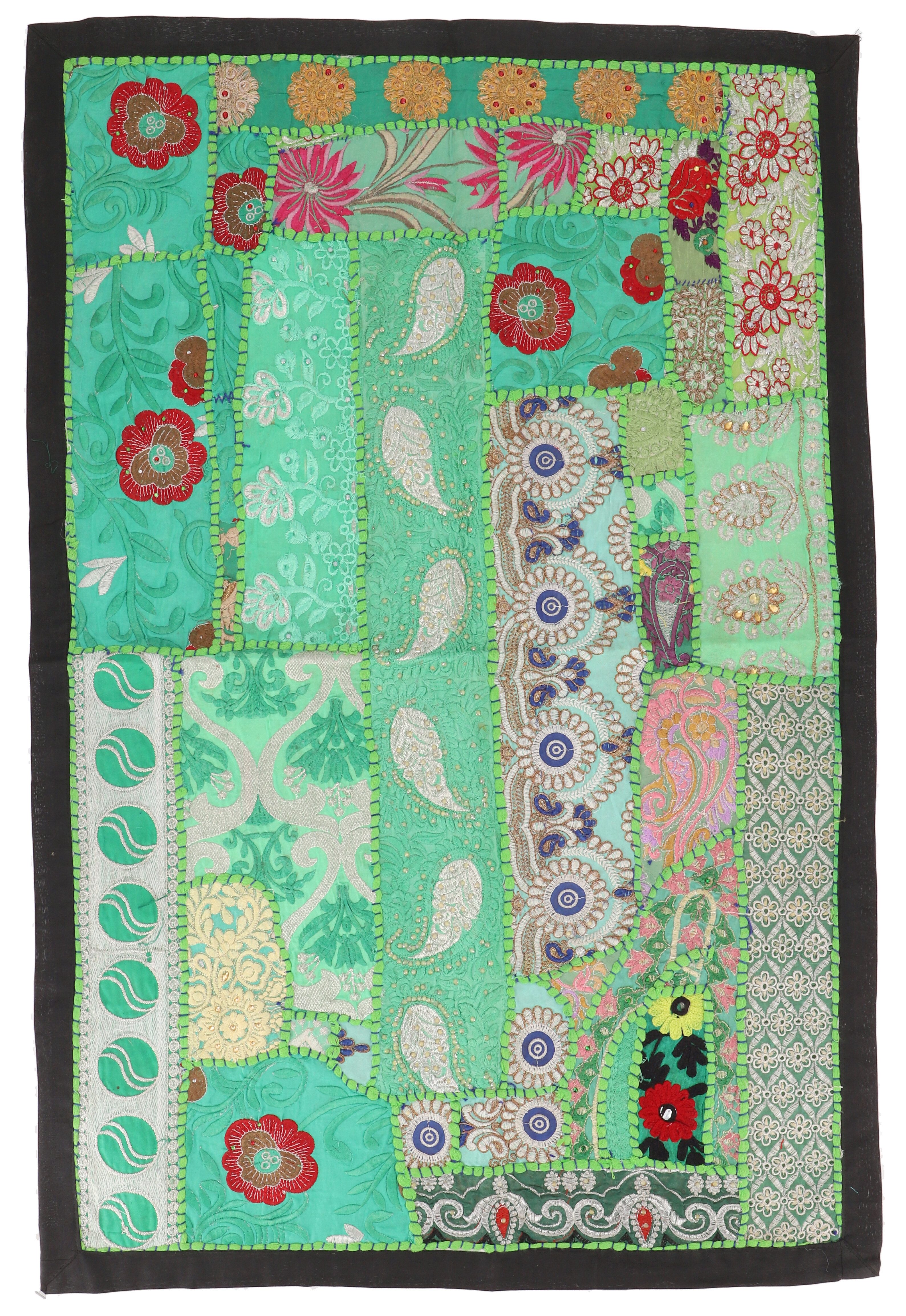 Guru-Shop Wandteppich Indischer Wandteppich Patchwork.., Höhe: 65 mm