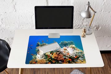 MuchoWow Gaming Mauspad Tropisch - Fische - Korallen (1-St), Büro für Tastatur und Maus, Mousepad Gaming, 90x60 cm, XXL, Großes