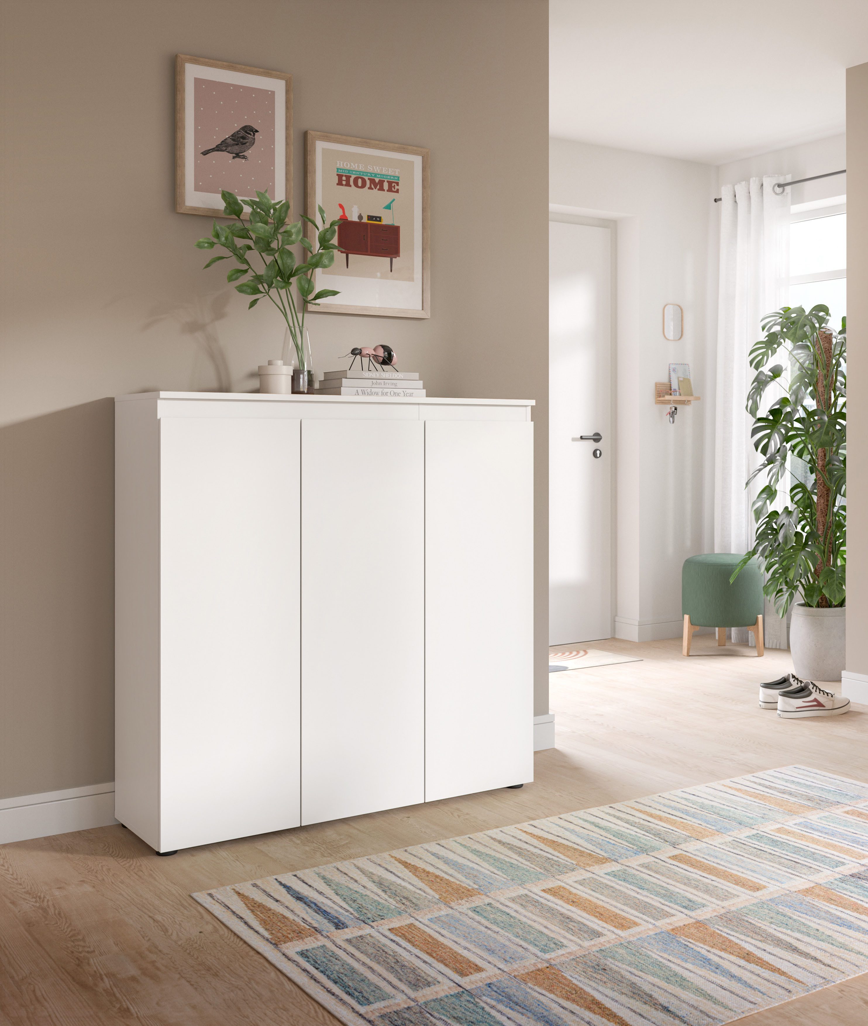 Home affaire Mehrzweckschrank CIPELA, 105x111 cm, viel Stauraum, variable Einlegeböden, universal (1-St., in vielen verschiedenen Trendfarben verfügbar) Schuhschrank, Kleiderschrank, Universalschrank, Aktenschrank, Schrank