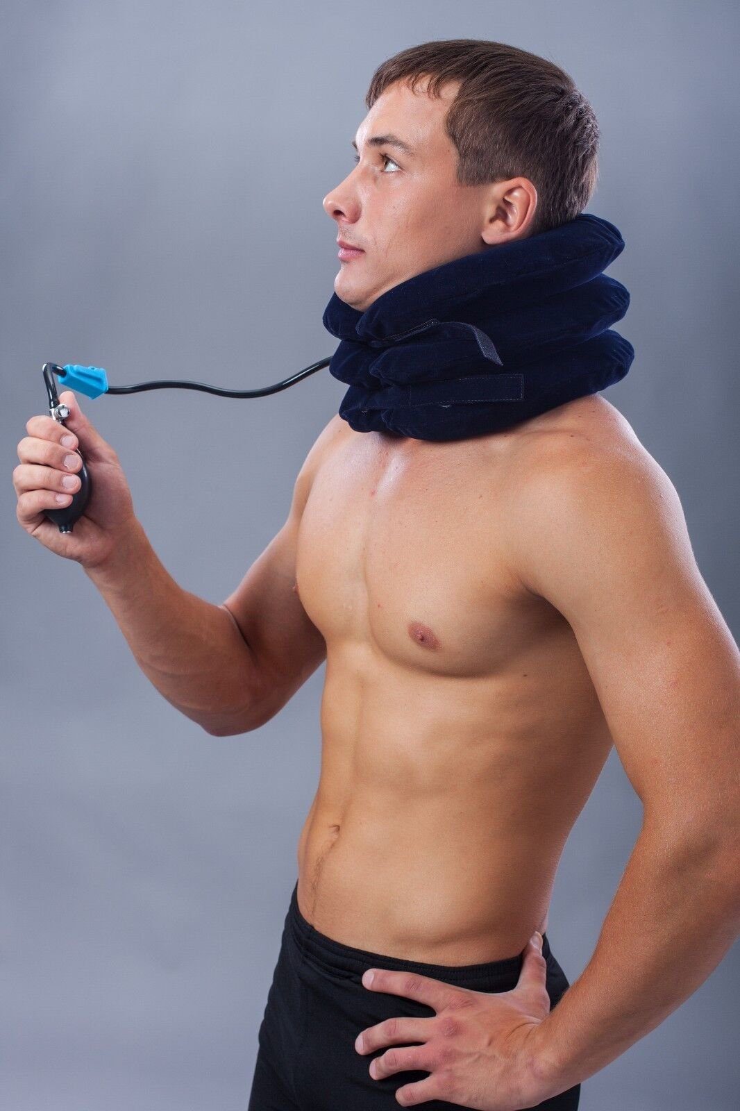 Lorey Medtec Nackenbandage Aufblasbare Nackenstütze mit Handpumpe – ergonomisch, Unisex