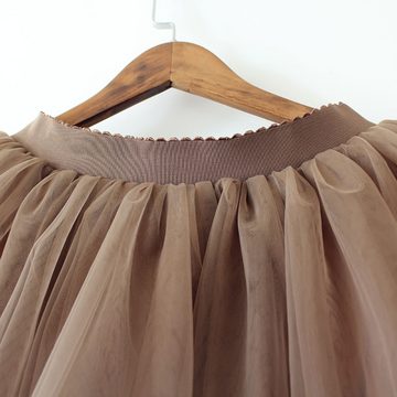 AFAZ New Trading UG Sommerkleid Damen Tüllrock 5 Lage Prinzessin Kleider Knielang Petticoat (1-tlg) Ballettrock Unterrock Pettiskirt