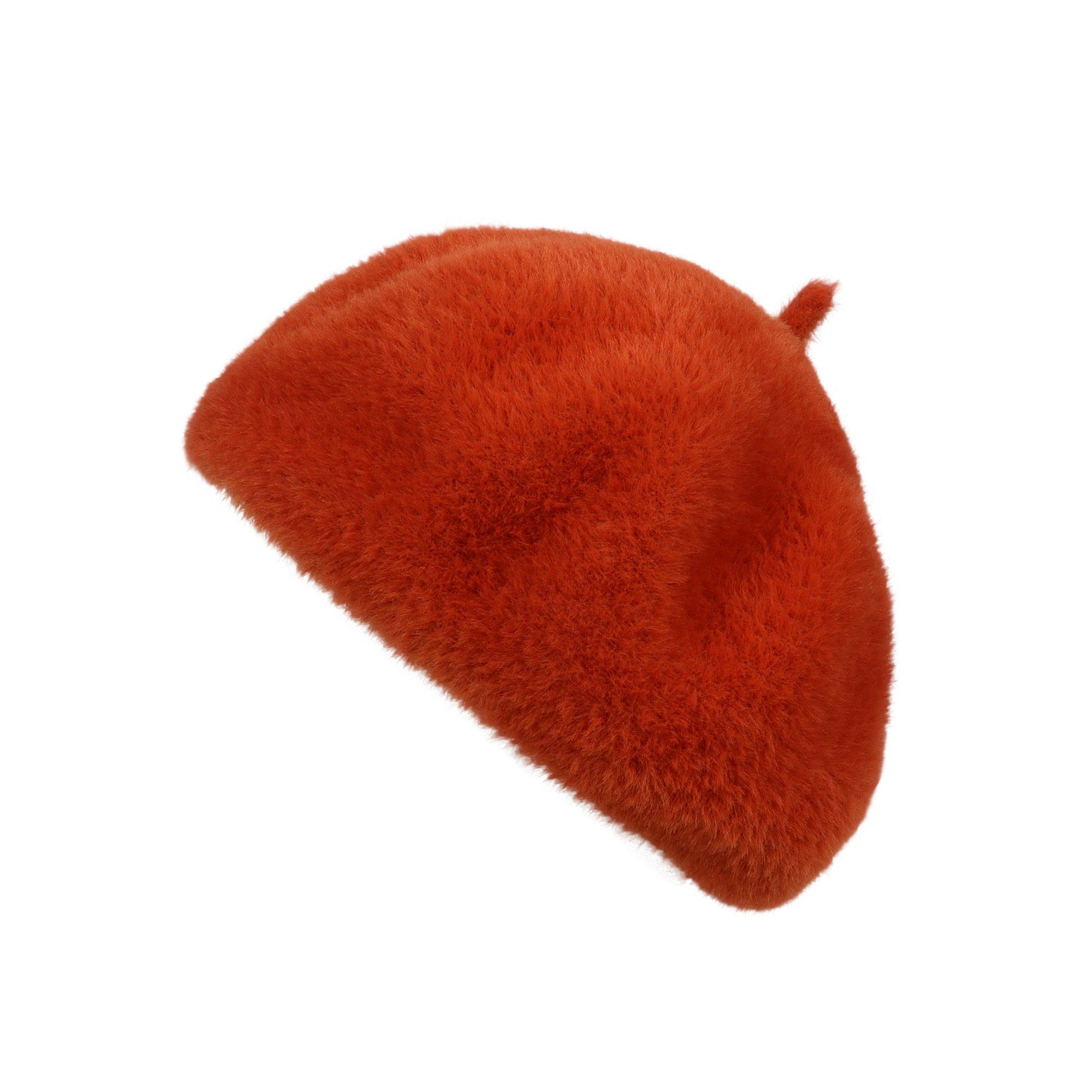 ZEBRO Baskenmütze Plüsch Beret orange