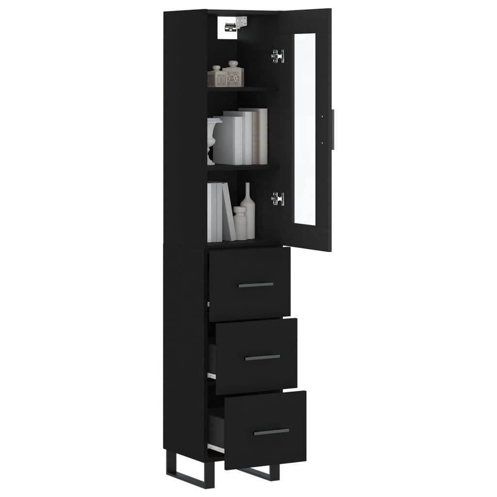 Holzwerksto vidaXL Schrank cm Regal Kleiderschrank Highboard Hochschrank 34,5x34x180 Schwarz