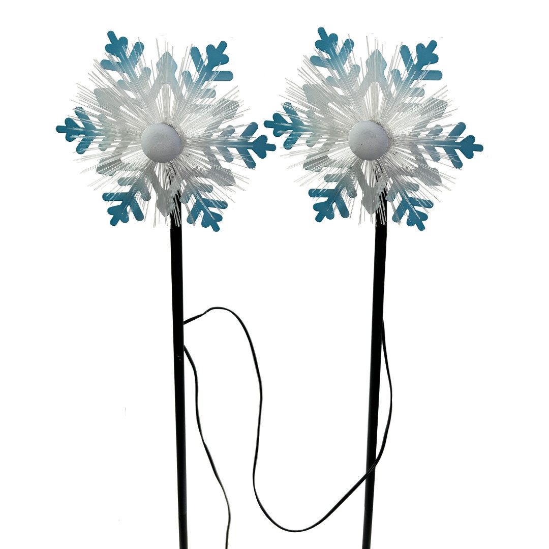 abc HOME LED Gartenleuchte Schneeflocke, 2er Set, Weihnachten, LED, 81 cm H, LED fest integriert