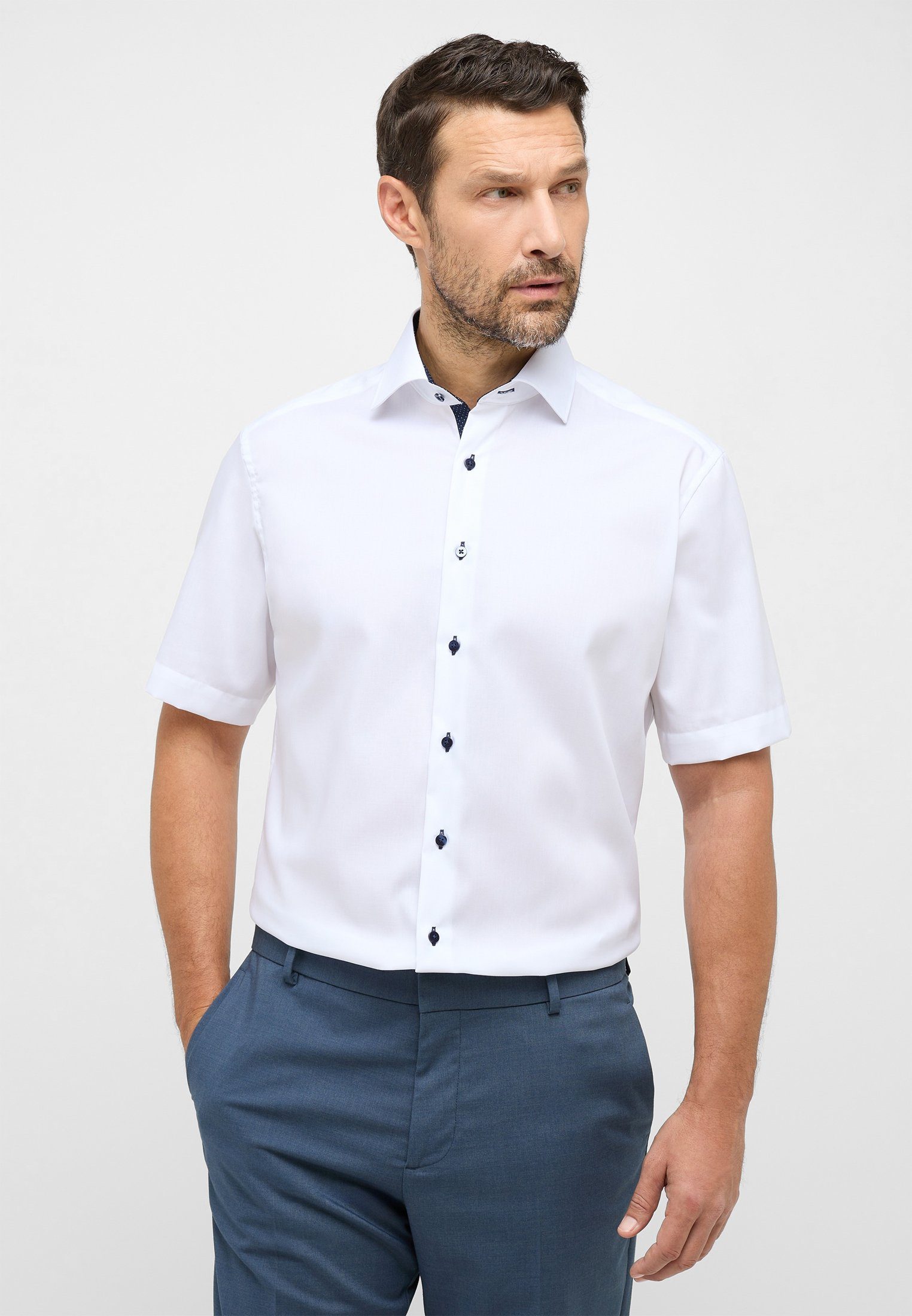 Eterna Kurzarmhemd MODERN FIT weiß | Blusenshirts