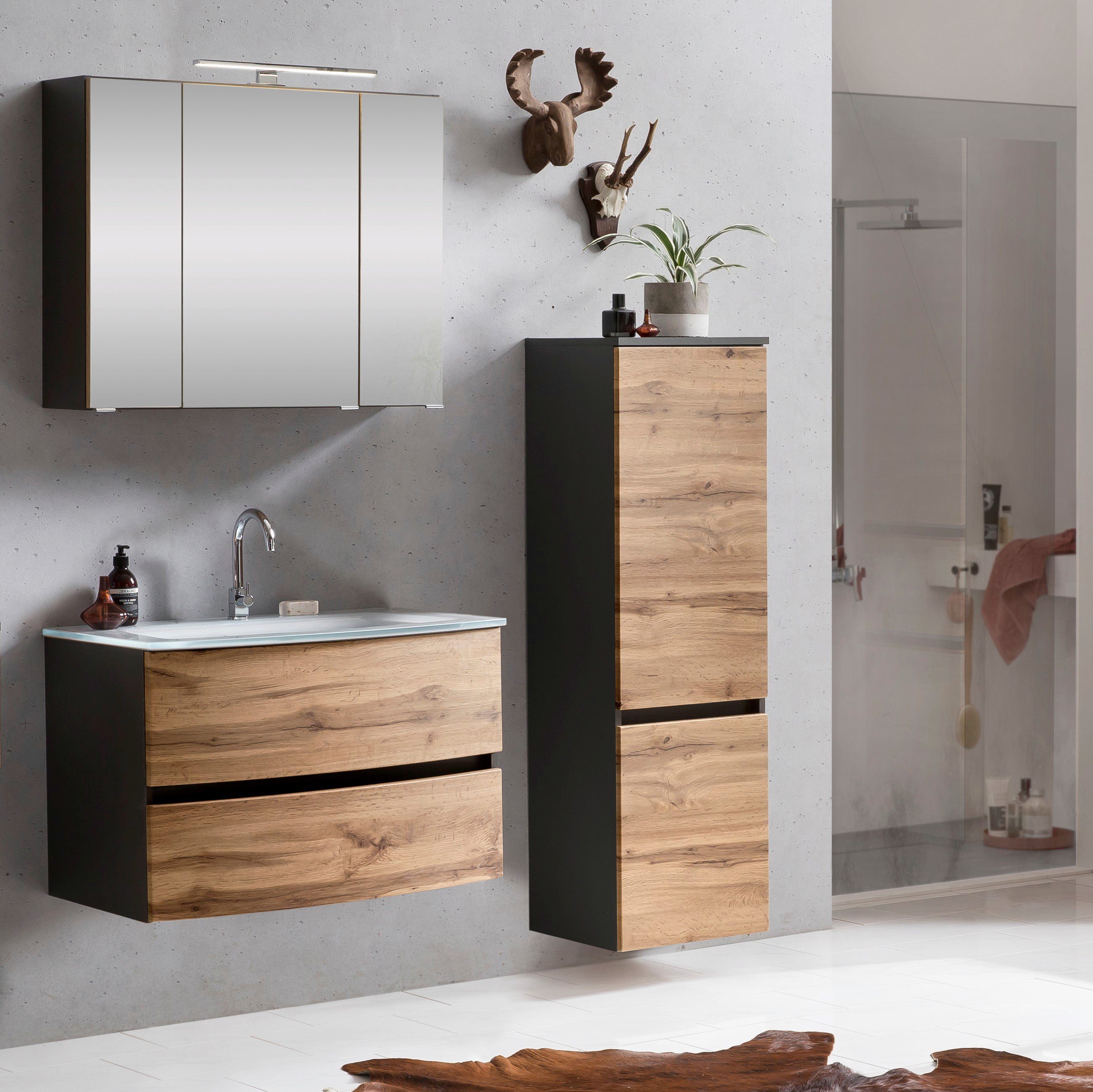 welltime Badezimmer-Set Kaunas, (Set, 3-St), bestehend günstig online kaufen