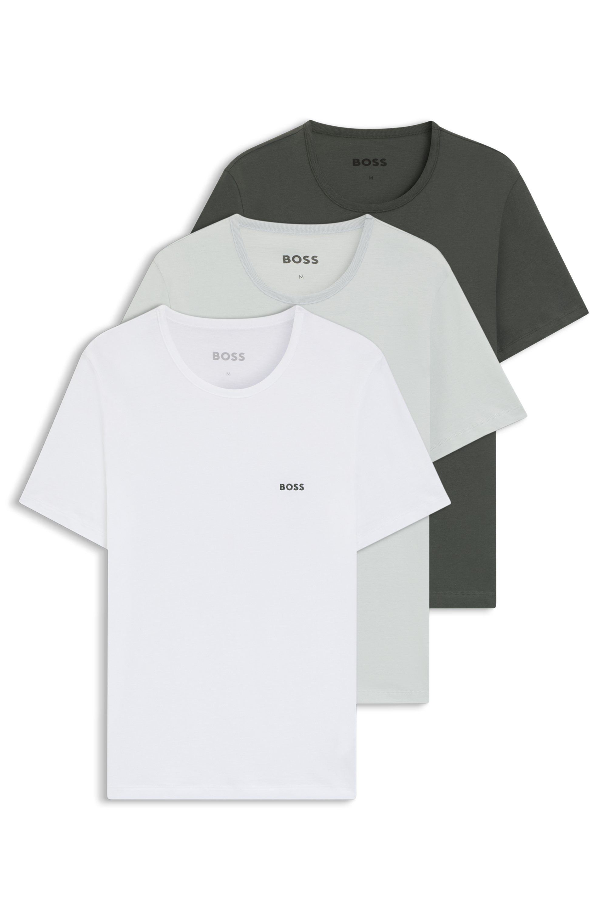BOSS T-Shirt TShirtRN 3P Classic (Packung, 3-tlg) mit BOSS Stickerei günstig online kaufen