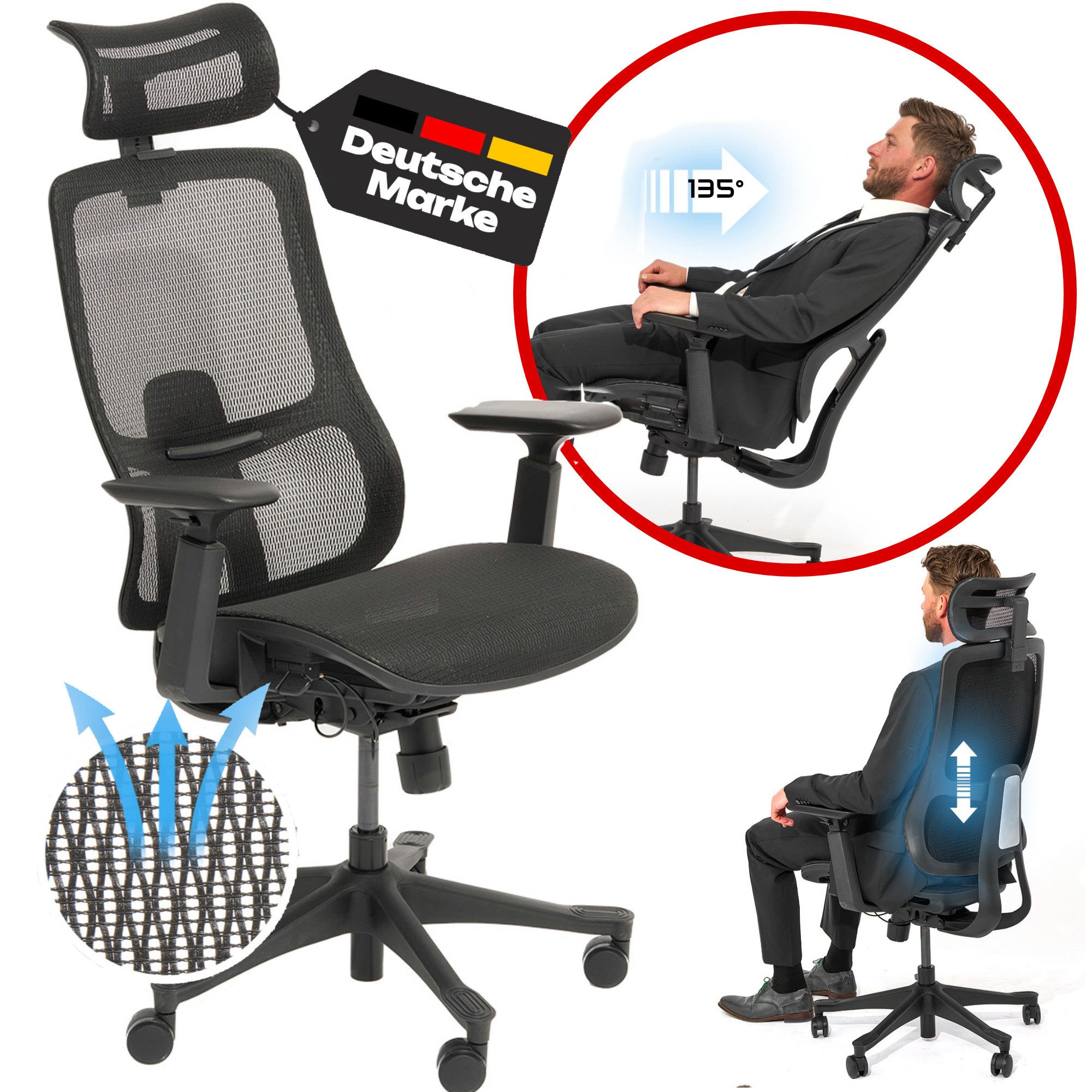 VALKENSTOL Bürostuhl M5 Chefsessel, Ergonomischer Bürostuhl, günstig online kaufen