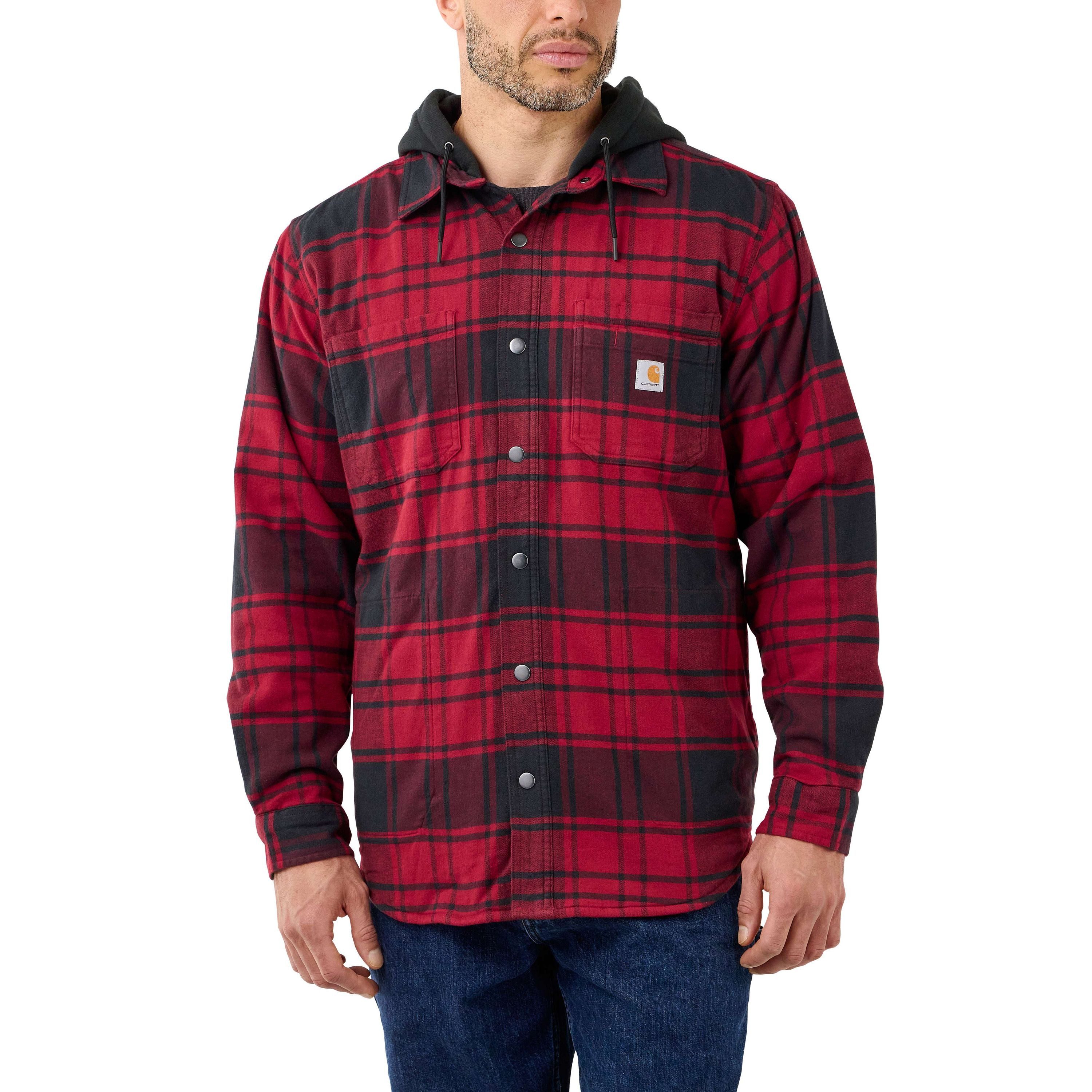 Carhartt Hemdjacke Carhartt FLANNEL FLEECE LINED HOODED SHIRT JAC 105621 (1-St)