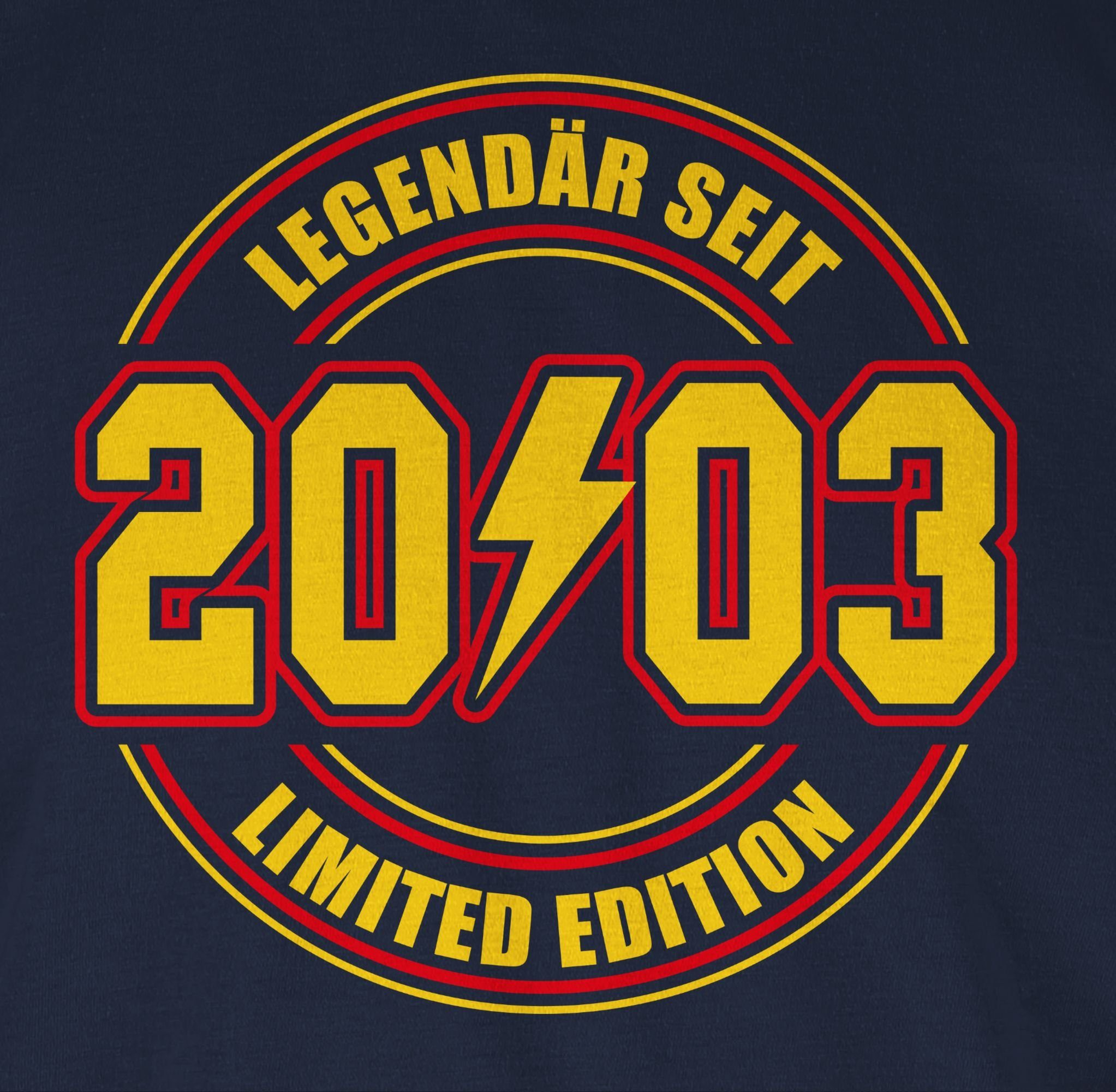 Blau T-Shirt 20. Limited Geburtstag Shirtracer Edition 2003 Navy seit Legendär 03
