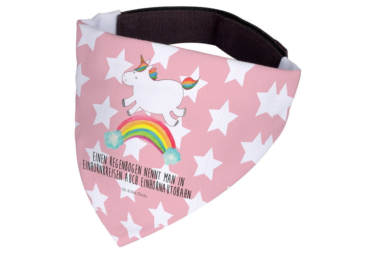 Thumbnail - Mr. & Mrs. Panda Hundefliege Einhorn Regenbogen - Rot Pastell - Geschenk, mittelgroße Hunde, Tuch, Polyester, Modisch un...