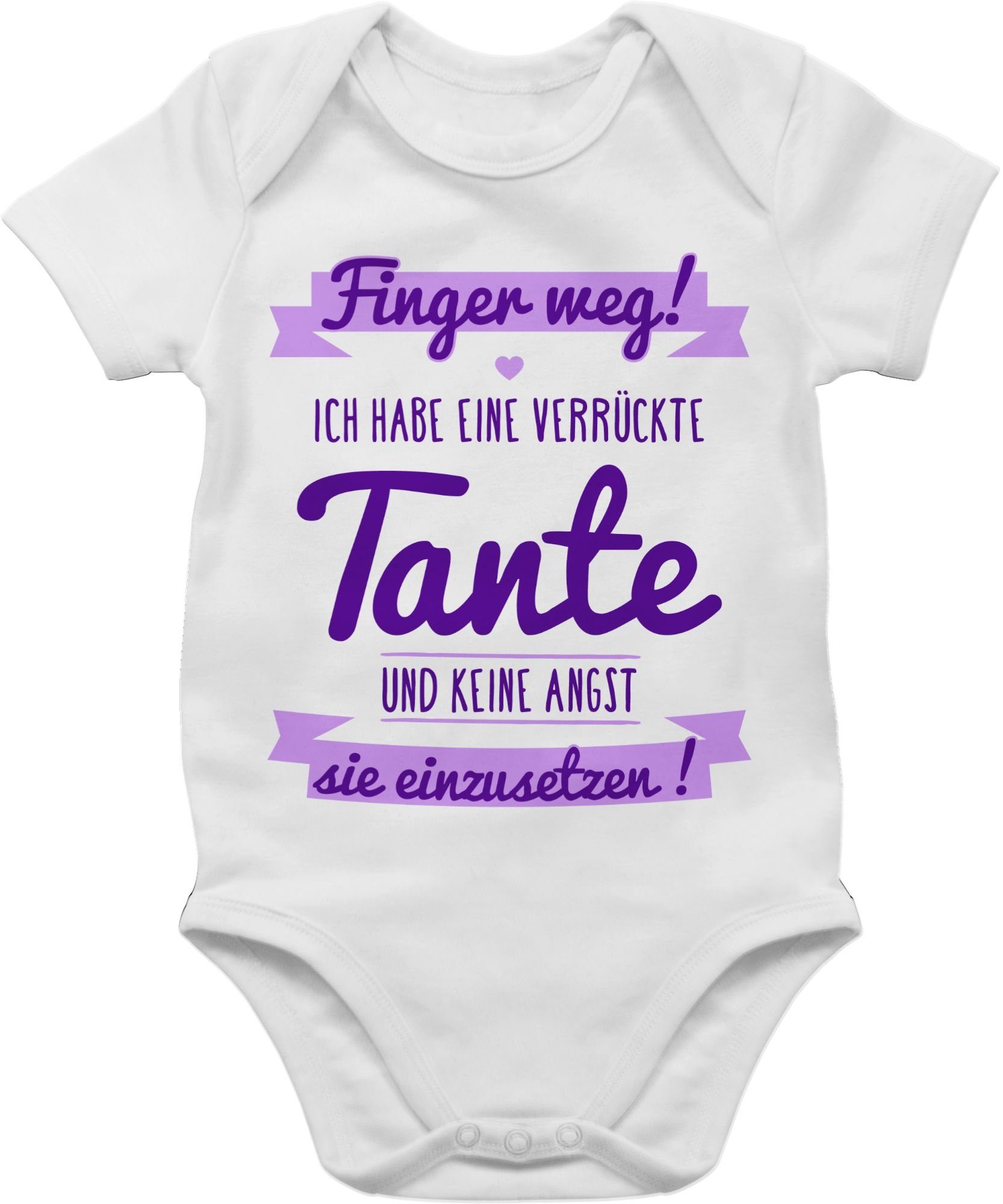 Shirtracer Shirtbody Ich habe eine verrückte Tante Lila dunkel Sprüche Baby 2 Weiß