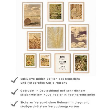 murimage® Poster murimage® Premium Poster Set OHNE Bilderrahmen 10 Poster (3x DINA3, 5x DINA4, 2x DINA5) Natur Sonne Blume Wolken Frühling Sommer »Awareness«