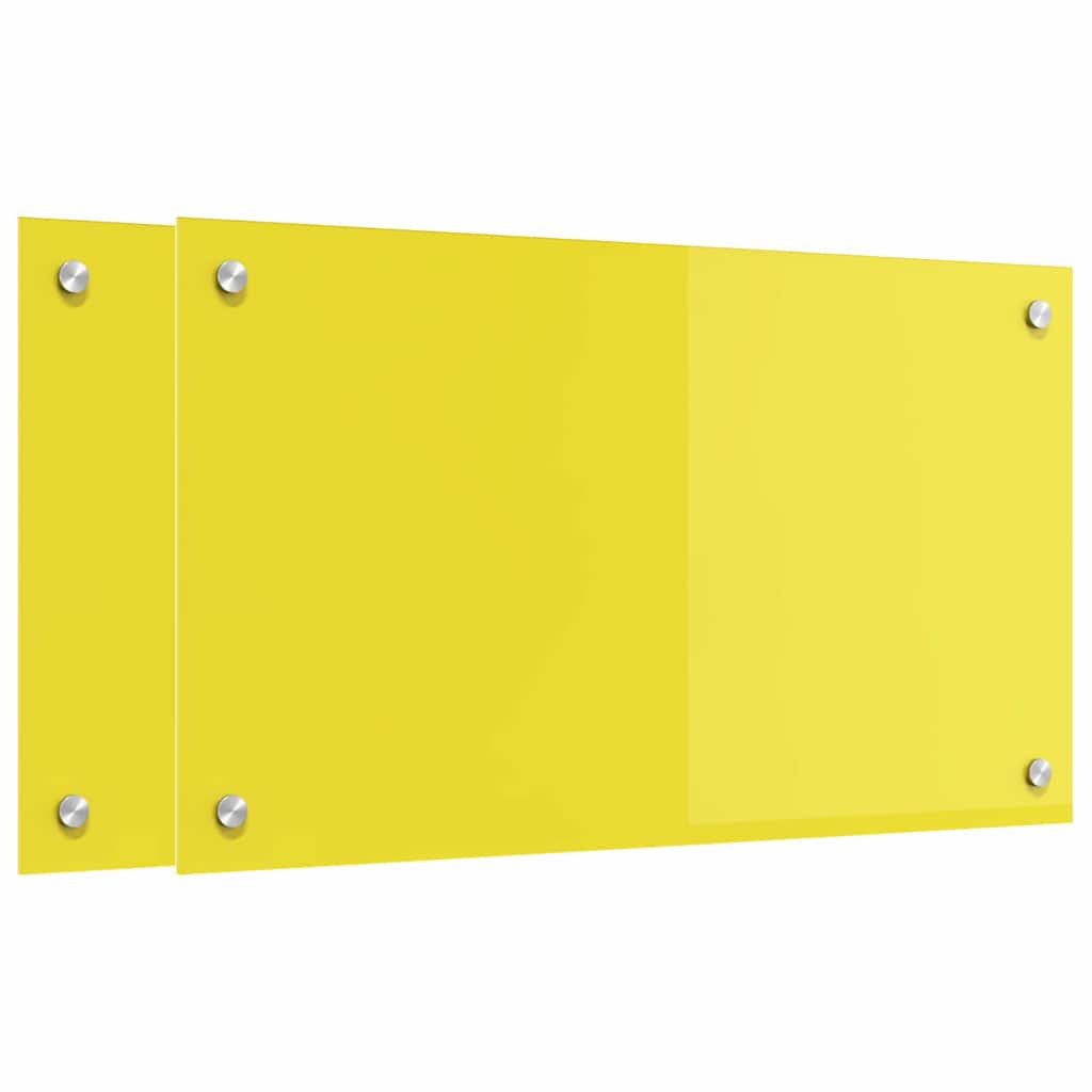 vidaXL Küchenrückwand Küchenrückwand 2 pcs Gelb 70 x 40 cm Gehärtetes Glas, (2-tlg)