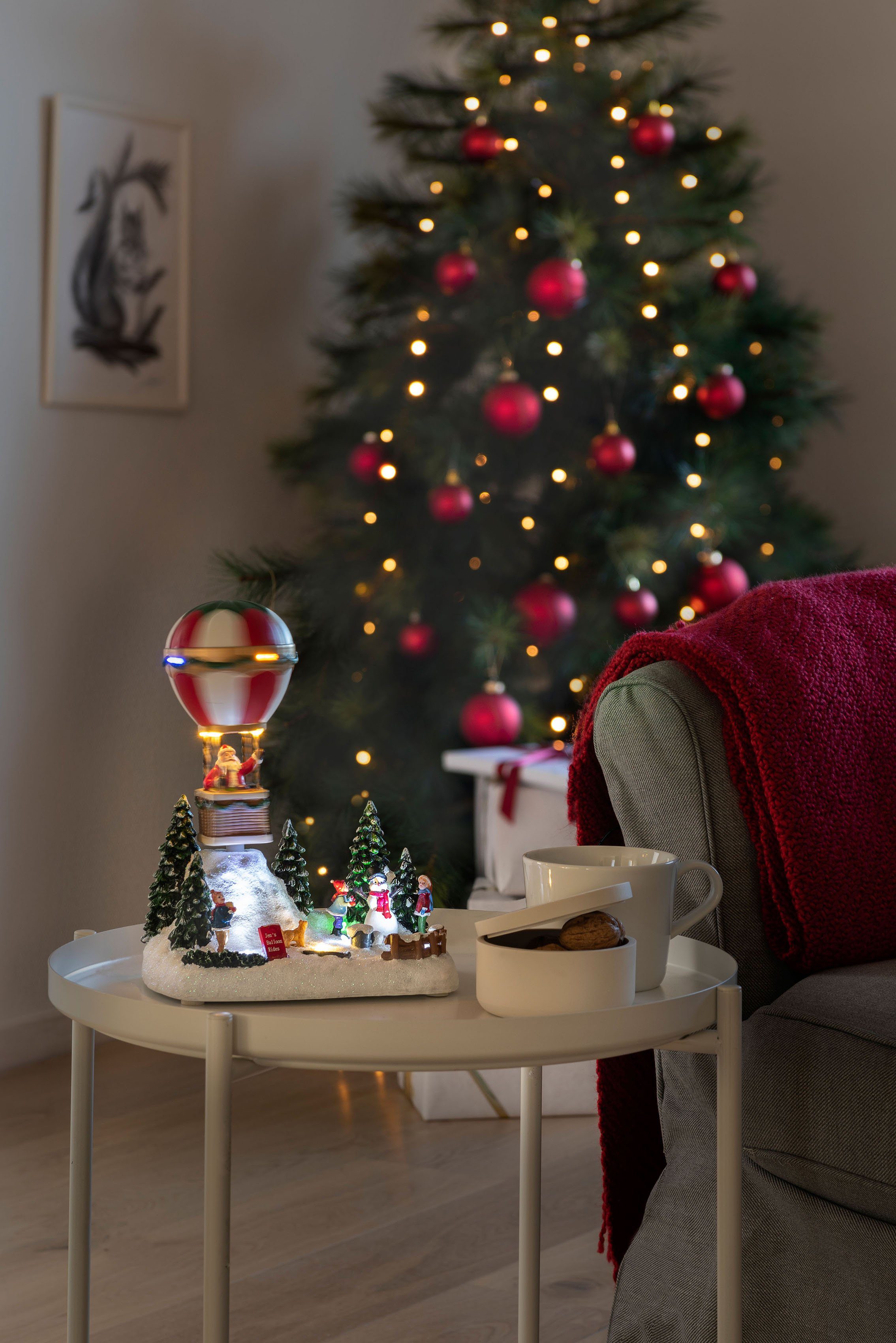 KONSTSMIDE Weihnachtsfigur (1 und Heissluftballon für den Artikel LED St), Musik, batteriebetriebener Trafo- Innenbereich mit
