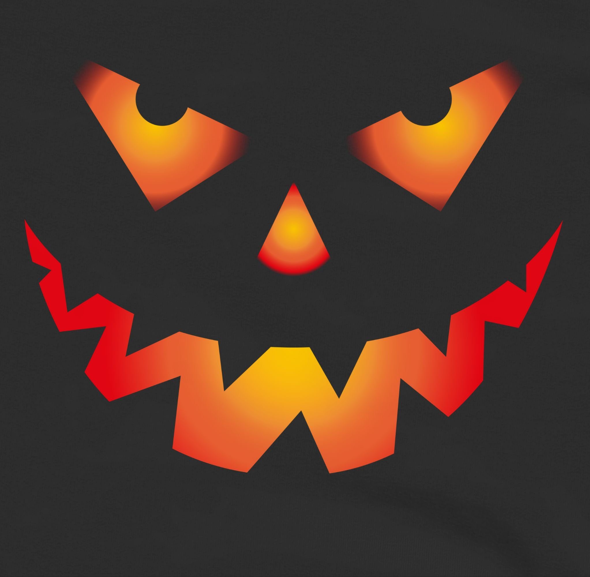 Halloween 1 Gesicht Kostüme Shirtracer Schwarz Kürbis Kürbisgesicht Gruseliger Böse Halloween Gruselig Hoodie für Kinder