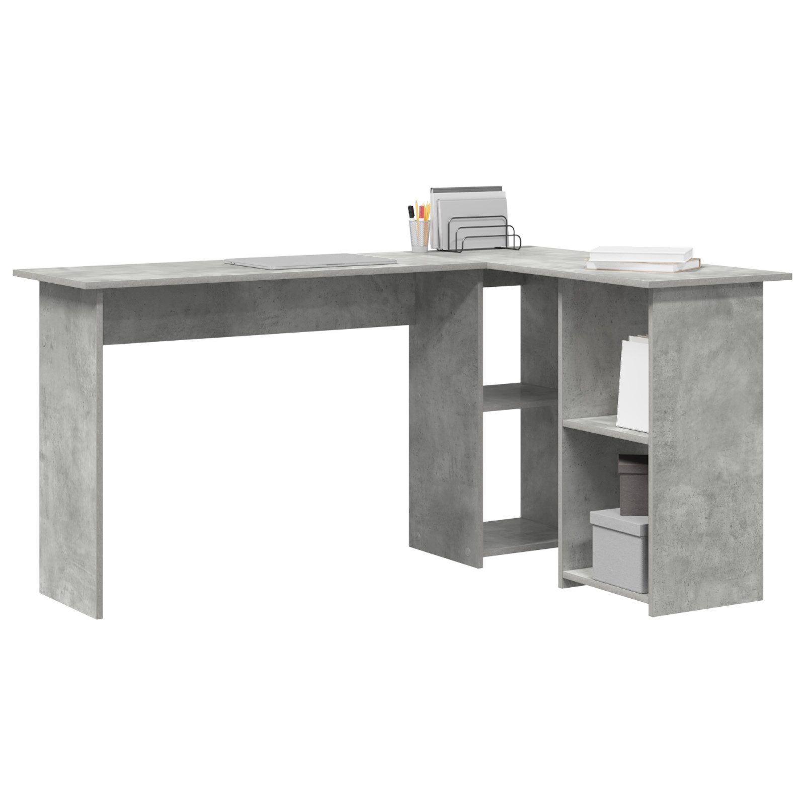 vidaXL Schreibtisch Betongrauer Computertisch Betongrau Spanplatte günstig online kaufen
