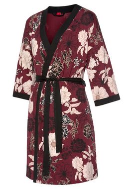 s.Oliver Kimono, Kurzform, Baumwoll-Mix, Gürtel, mit Blumen-Dessin