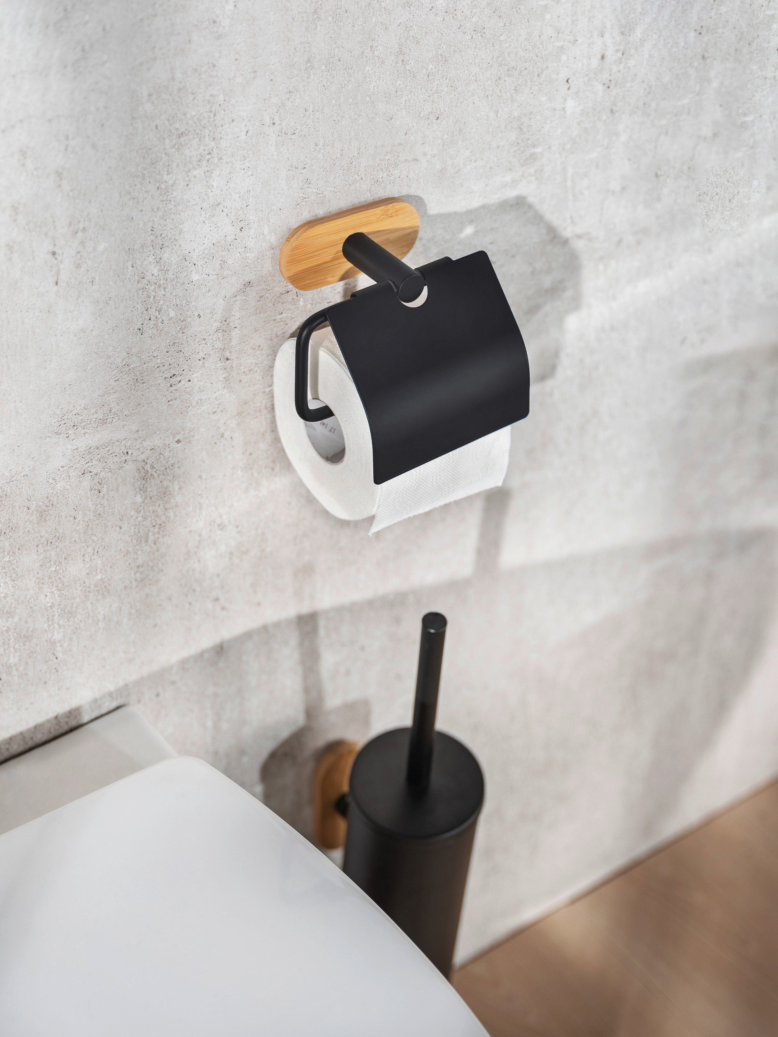 WENKO WC-Garnitur Turbo-Loc® Orea, herausnehmbarem mit Innenbehälter, Turbo-Loc bamboo, Befestigung mit