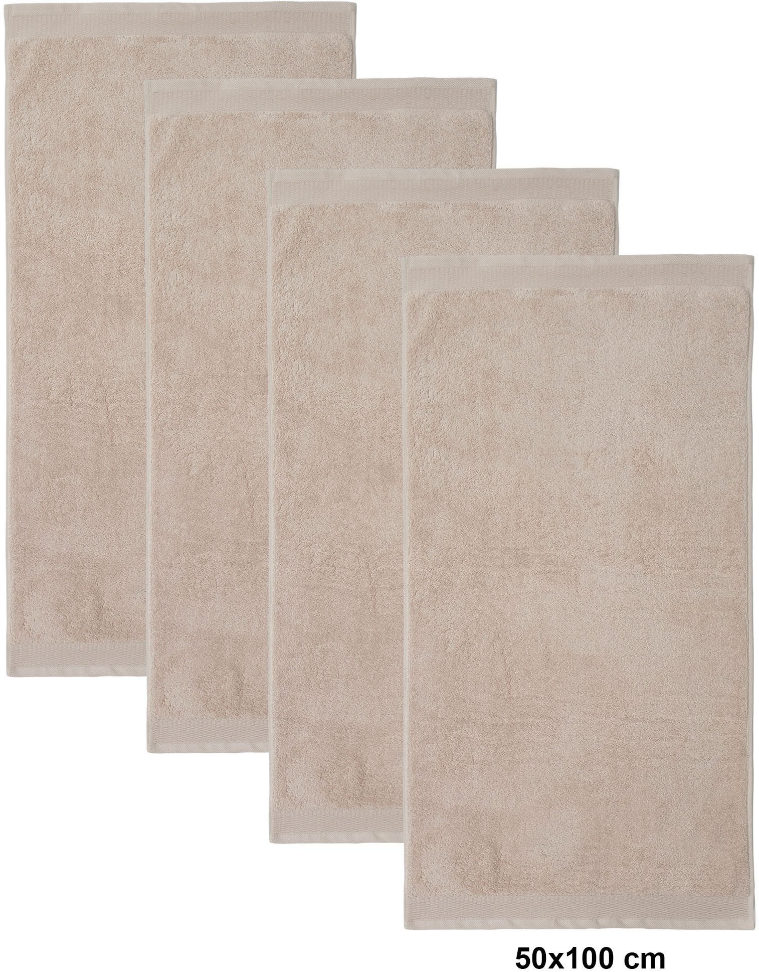 OTTO home Handtücher Fenya, flauschig und weich, Premium Handtücher 550gr/m², Webfrottier (Set, 4-St), mit Bordüre, Set, 100% Baumwolle, Hotel-Qualität, 5 Jahre Garantie